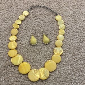 Charming Charlie Yellow Necklace and Earring Set